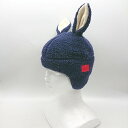 ◇ ⊇Φ AIGLE エーグル うさ耳 キッズ ボア帽子 ネイビー サイズ表記なし 女の子 男の子 E 【中古】