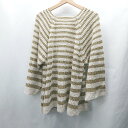 ◇ ⊇ GYDA ジェイダ bボーダー柄 長袖 ニット サイズF ブラウン アイボリー レディース E 【中古】
