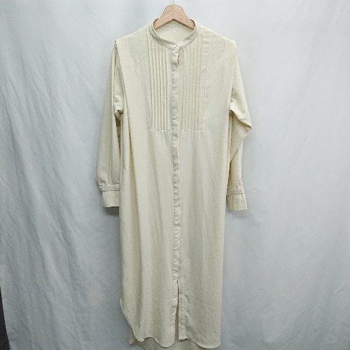 ◇ ⊂ Aunt Marie's アントマリーズ ピンタック 長袖 ロング ワンピース サイズF クリーム レディース E ..