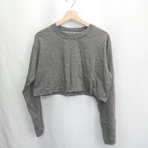 ◇ ⊂ Φ AIVER アイバー クロップド 長袖 カットソー サイズL グレー レディース E 【中古】