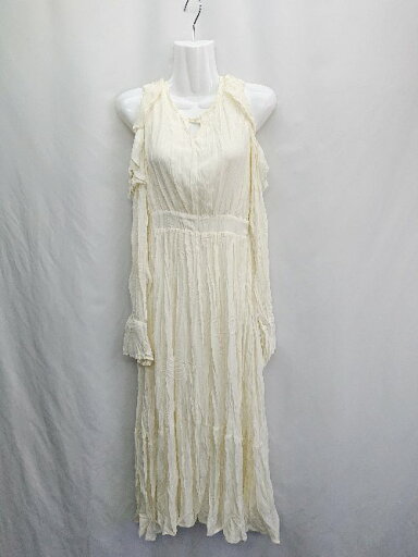 ◇ ⊂ apres jour アプレジュール シワ加工加工 長袖 ロング ワンピース サイズF クリーム レディース E 【中古】 ◇ ⊂ apres jour アプレジュール シワ加工加工 長袖 ロング ワンピース サイズF クリーム レディース E 【中古】