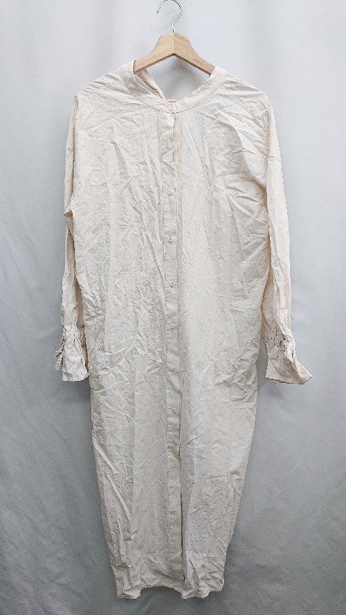 ◇ ⊂ onetome ワントゥーミー ボウタイリボン 長袖 ロング ワンピース サイズF キナリ レディース E 【中古】