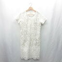 ◇ ⊂ AS KNOW AS アズノゥアズ レース 半袖 膝下 ワンピース サイズ* ホワイト レディース E 【中古】