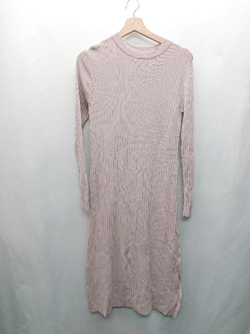 ◇ ⊂ beaute de opaque 長袖 ロング丈 ワンピース サイズ36/S ピンクベージュ系 レディース E 【中古】