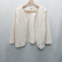 ◇ ⊇ NATURAL BEAUTY BASIC ノーカラー 長袖 ジャケット カーディガン サイズM ベージュ系 レディース E 【中古】(4)