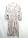 ◇ ⊂ ap retro アプレトロ 総柄 七分袖 膝下丈 ワンピース サイズF ブラウン系 レディース E 【中古】