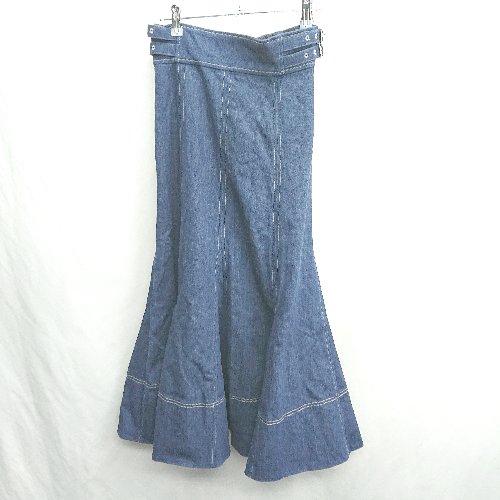 ◇ ⊇ And Couture アンドクチュール 綿混合 ロング マーメイド スカート サイズ38 ネイビー レディース E 【中古】
