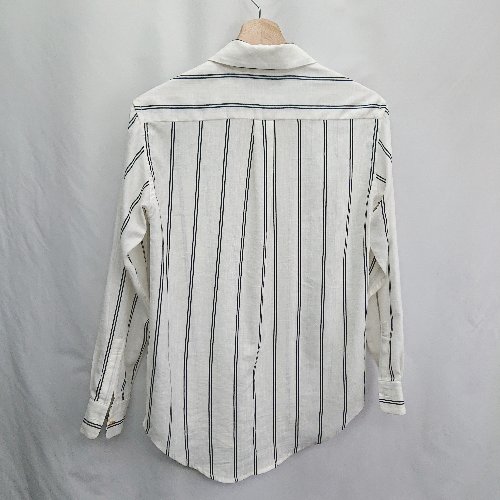 ◇ ⊂ Φ LOUNGEDRESS ラウンジドレス ストライプ 長袖 ブラウス サイズF オフホワイト レディース E 【中古】