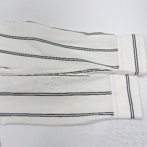 ◇ ⊂ Φ LOUNGEDRESS ラウンジドレス ストライプ 長袖 ブラウス サイズF オフホワイト レディース E 【中古】