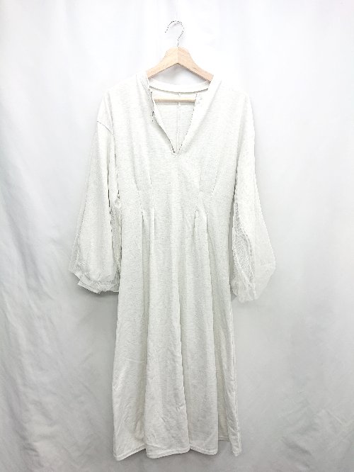 ◇ ⊇ tiptop ティップトップ 長袖 ロング ワンピース サイズF ライトグレー系 レディース E 【中古】