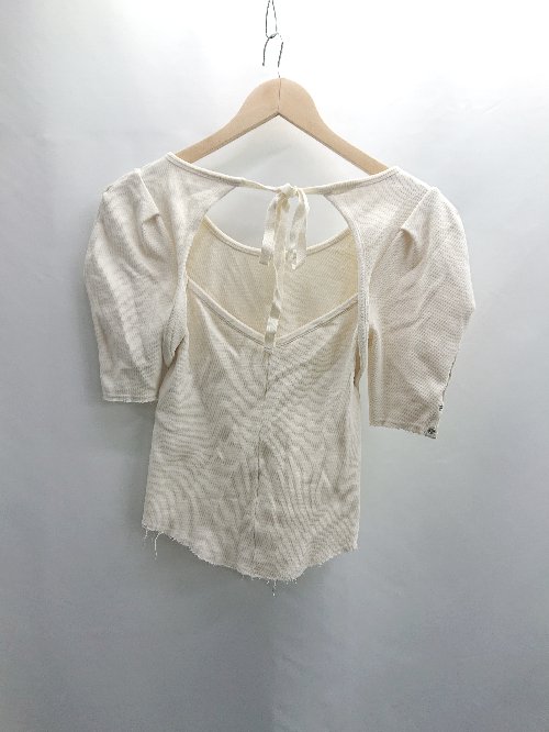 ◇ ⊂ snidel スナイデル バックレス 半袖 カットソー サイズ 表記なし ホワイト系 レディース E 【中古】(4)