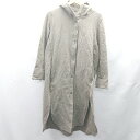 ◇ ⊇ K・RICH 裏起毛素材 サイドスリット ロング丈 長袖 パーカー サイズ 38 カーキ系 レディース E 【中古】