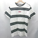 ◇ ⊂Φ Levi's リーバイス ボーダー柄 ロゴ入り 半袖 Tシャツ サイズS ホワイト系 メンズ E 【中古】(4)
