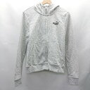 ◇ Θ PUMA プーマ フード付き ロゴプリント 長袖 パーカー サイズM グレー レディ−ス E 【中古】