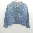 ◇ ⊂ AMERICAN HOLIC ショート丈 ウォッシュ 長袖 デニムジャケット ジージャン サイズF ブルー系 レディース E 【中古】