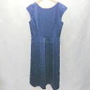 ◇ Θ BEAUTY & YOUTH サテン調 ノースリーブ ひざ丈 ワンピース サイズS ネイビー系 レディース E 【中古】