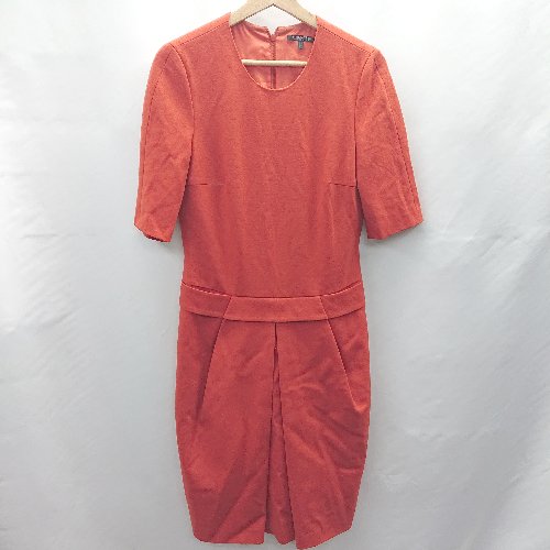 ◇ Θ STRENESSE ストラネス フォーマル 半袖 ひざ丈 ワンピース サイズ36 オレンジ レディース E 【中古】