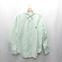 ◇ ⊂◎ Red Cap Girl レッドキャプガール ストライプ柄 綿 長袖 シャツ サイズM ミント系 メンズ E 【中古】