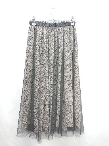 ◇ ⊂ Kakko カッコ 花柄 ロング フレア スカート サイズM ブラック系 レディース E 【中古】 ◇ ⊂ Kakko カッコ 花柄 ロング フレア スカート サイズM ブラック系 レディース E 【中古】