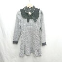 ◇ ⊇ ◎ Ank Rouge アンクルージュ 千鳥格子 チェック 長袖 膝丈 ワンピース サイズM ブラック系 レディース E 【中古】