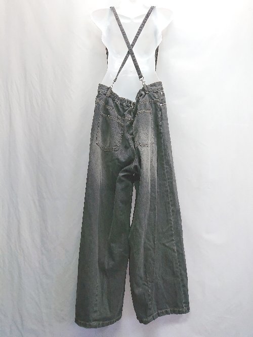 ◇ Θ◎ PBLIM ページボーイリ ユニセックス デニムパンツ ジーンズ サイズL ブラック メンズ レディース E 【中古】