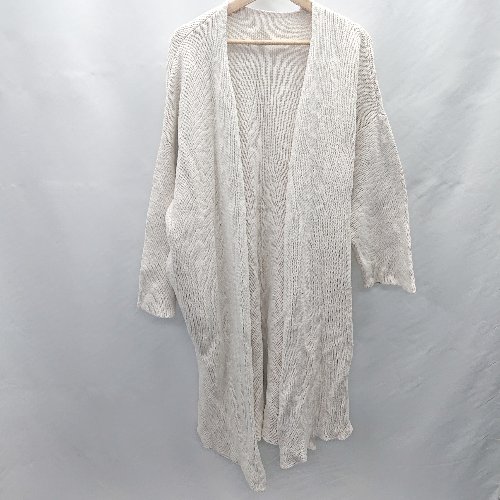 ◇ ⊇ PATTERNTORSO ノーカラー サイドスリット 長袖 ロングニット カーディガン 表記なし ベージュ系 レディース E 【中古】 ◇ ⊇ PATTERNTORSO ノーカラー サイドスリット 長袖 ロングニット カーディガン 表記なし ベージュ系 レディース E 【中古】