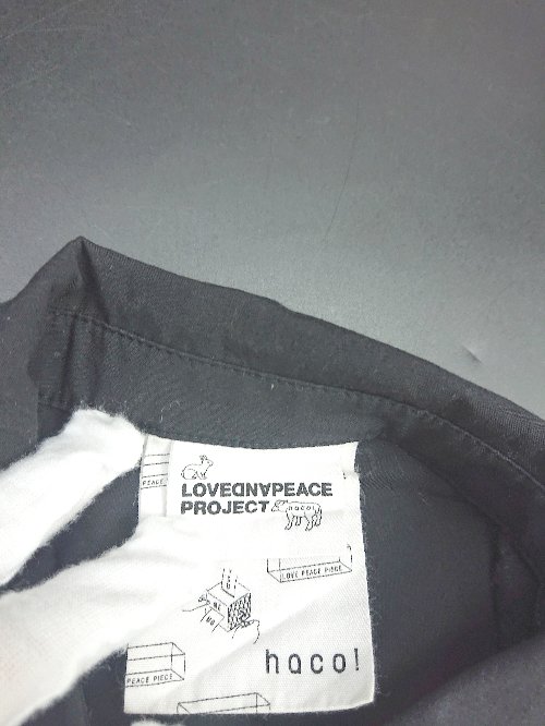 ◇ Θ haco! ハコ LOVEANDPEACE PLOJECT レースヘム 薄手 長袖 ロング ワンピース サイズS ブラック レディース E 【中古】