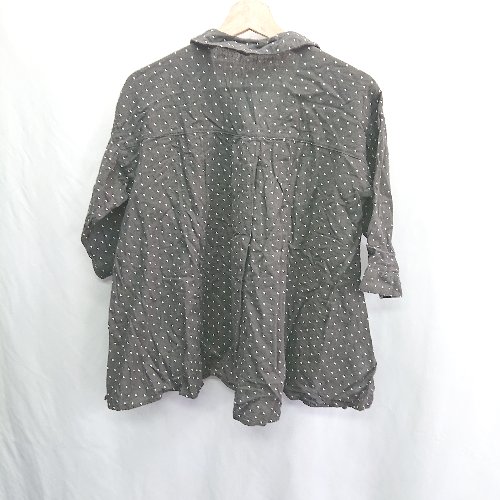 ◇ ⊂ SM2 サマンサ モスモス ドット柄 七分袖 シャツ サイズF ブラック系 レディース E 【中古】