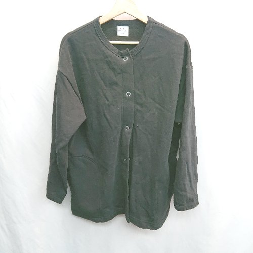 ◇ ⊇ coen コーエン 裏起毛 長袖 カーディガン サイズF ブラック レディース E 【中古】