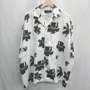 ◇ ⊂◎●未使用● unrelaxing アンリラクシング 花柄 半袖 シャツ サイズF ホワイト ブラック レディース メンズ E 【中古】