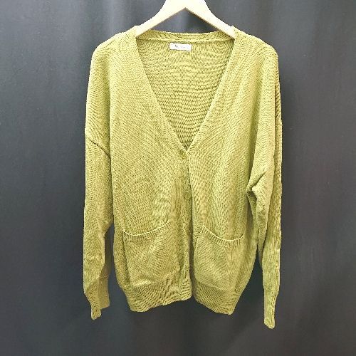 ◇ Lily chic リリーシック ハイゲージニット リブ袖 オーバーサイズ 長袖 カーディガン サイズF グリーン レディース E 【中古】 ◇ Lily chic リリーシック ハイゲージニット リブ袖 オーバーサイズ 長袖 カーディガン サイズF グリーン レディース E 【中古】
