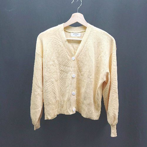 ◇ OPAQUE.CLIP TOKYO フロントボタン シンプル 大人っぽい 無地 長袖 カーディガン サイズ38/M オレンジ レディース E 【中古】