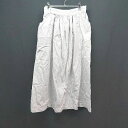 ◇ pas de calais パドカレ カジュアル ノンストレッチ ミモレ フレア カーゴ ワーク スカート サイズ38 グレー レディース E 【中古】
