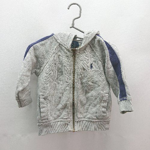 ◇ POLO RALPH LAUREN ベビー用 ワンポイント フーディー カジュアル 長袖 パーカー サイズ12M グレー レディース メンズ E 【中古】