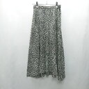◇ Θ BEAUTY&YOUTH ダルメシアン柄 レオパード柄 ロング フレアー スカート サイズM ブラック ホワイト レディース E 【中古】