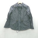 ◇ ⊇ Jines ジネス フード取り外し可能 長袖 ナイロンパーカー マウンテンパーカー サイズ38 ネイビー レディース E 【中古】