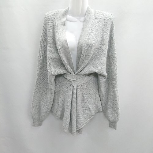 ◇ ⊇ PAGEBOY 穴あきデザイン ビッグシルエット 長袖 ニットカーディガン サイズF グレー系 レディース E 【中古】
