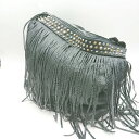 ◇ Θ Mia Borsa ミアボルサ フリンジ トートバッグ ブラック レディース E 【中古】
