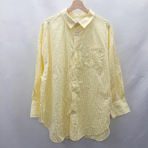 ◇ ⊂ Chaco closet ストライプ柄 ボリュームスリーブ 長袖 シャツ サイズフリー イエロー レディース E 【中古】 ◇ ⊂ Chaco closet ストライプ柄 ボリュームスリーブ 長袖 シャツ サイズフリー イエロー レディース E 【中古】