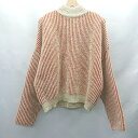 ◇ ⊇ select MOCA セレクト モカ ストライプ柄 長袖 ニット サイズF オレンジ レディース E 【中古】(4)