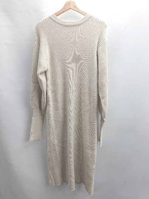 ◇ ⊇ LOWRYS FARM ローリーズファーム ニット 長袖 ロング ワンピース サイズF アイボリー系 レディース E 【中古】