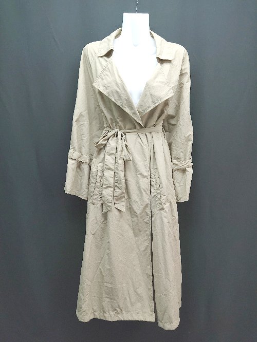 ◇ ◎ NAVY カジュアル シャカシャカ素材 秋 春 シンプル 長袖 コート サイズF ベージュ レディース E 【中古】