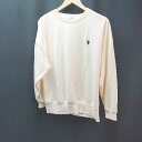 ◇ US POLO ASSN 刺繡 シンプル ナチュラル カジュアル 長袖 トレーナー サイズF クリーム メンズ E 【中古】(4)