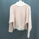◇ SELECT MOCA リブ編み ハイネック 秋冬コーデ ゆったりシルエット 長袖 ニット サイズF オレンジ/ベージュ E 【中古】