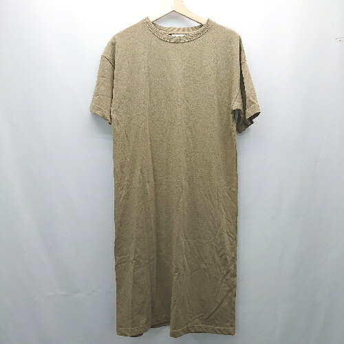 ◇ INGNI 無地 カジュアル ゆったりシルエット かわいい 半袖 ひざ丈 ワンピース サイズM ブラウン系 レディース E 【中古】