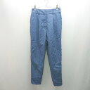 ◇ NATURAL BEAUTY BASIC センタープレス サラサラ生地 ゆったり シンプル スラックス サイズM ブルー レディース E 【中古】