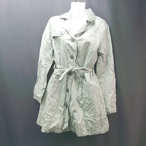 ◇ Eddie Bauer エディーバウアー シンプル 無地 カジュアル フィット 長袖 ジャケット サイズPM グリーン レディース E 【中古】(4)