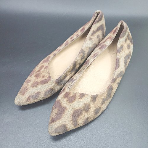 ◇ ⊇ CAMILLE BIS RANDA カミーユビスランダ アニマル柄 起毛 パンプス サイズ25.5 ベージュ系 レディ－..