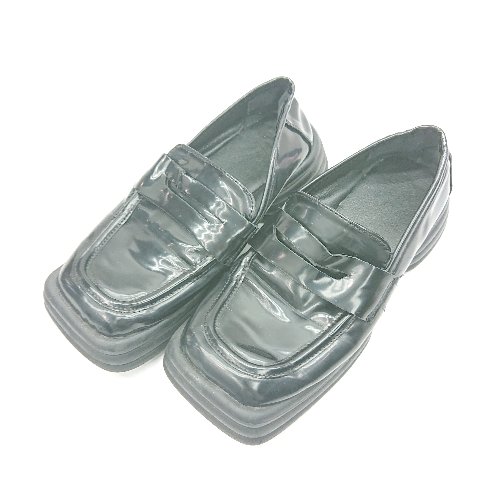 ◇ Θ ノーブランド スクエアトゥ ローファー サイズ36 ブラック レディース E 【中古】