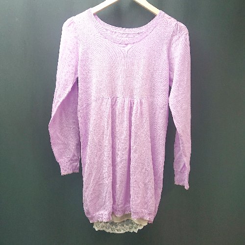 ◇ franche lippee ラウンドネッククチュール生地 キノコ かわいい 長袖 チュニック サイズM パープル レディース E 【中古】 ◇ franche lippee ラウンドネッククチュール生地 キノコ かわいい 長袖 チュニック サイズM パープル レディース E 【中古】